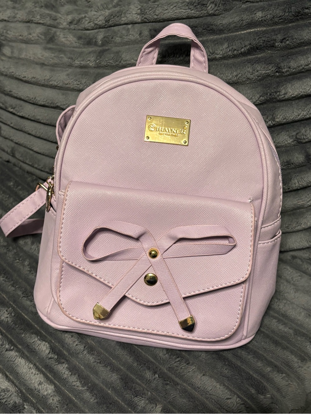 Lilac Mini Backpack Purse - Bow Accent
